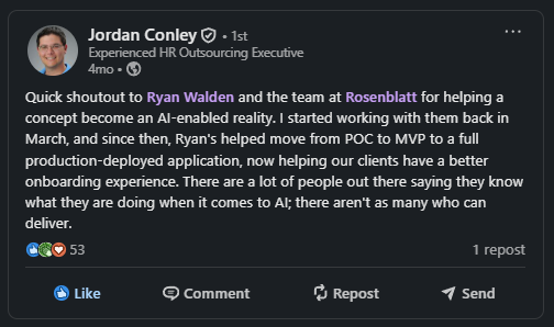 Testimonial from Jordan Conley